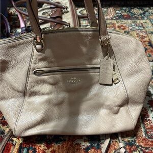 Coach Beige Leather Shoulder Bag